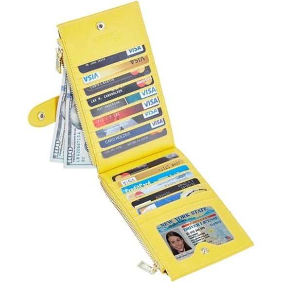 Womens Wallet RFID Blocking Bifold Multi Card Case Wallet with Zipper Pocket - Picture 5 of 5